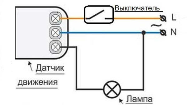 Датчик движения для включения освещения
