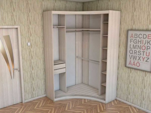 Угловой шкаф купе в гардеробную, спальню, прихожую