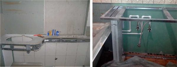 Столешница в ванную под раковину: выбор и самостоятельное изготовление