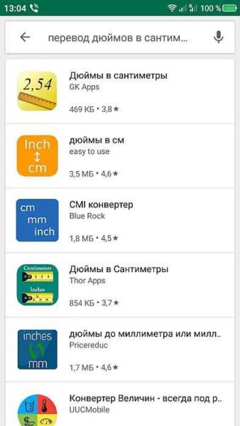 Перевод дюймов в см и мм, сантиметров в дюймы, таблицы, приложения, формулы