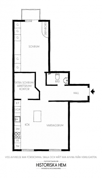 Шведская квартира с пастельными спальнями и видами на залив (54 кв. м)