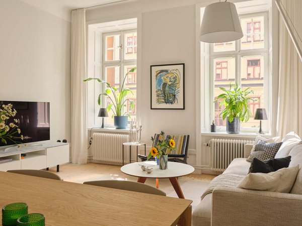 Светлый скандинавский интерьер со свежими акцентами (78 кв. м) Светлый скандинавский интерьер со свежими акцентами (78 кв. м)