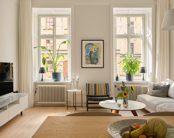 Светлый скандинавский интерьер со свежими акцентами (78 кв. м) Светлый скандинавский интерьер со свежими акцентами (78 кв. м)