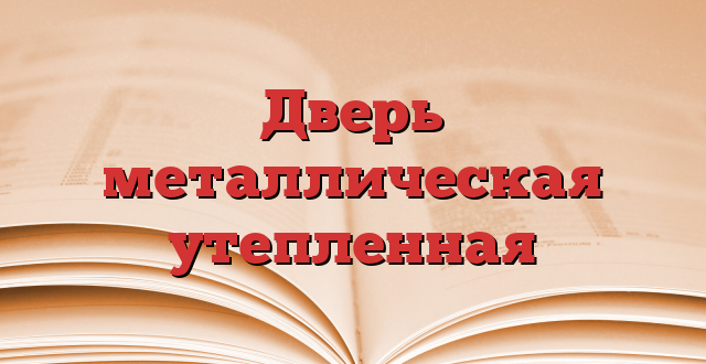 Дверь металлическая утепленная