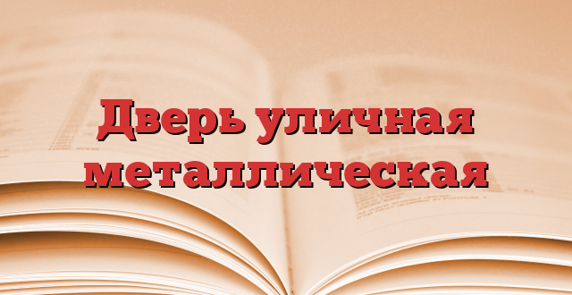 Дверь уличная металлическая