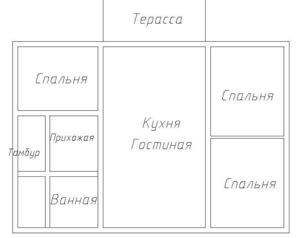 Планировка 1-этажного дома с тремя спальнями — выбираем проект по вкусу