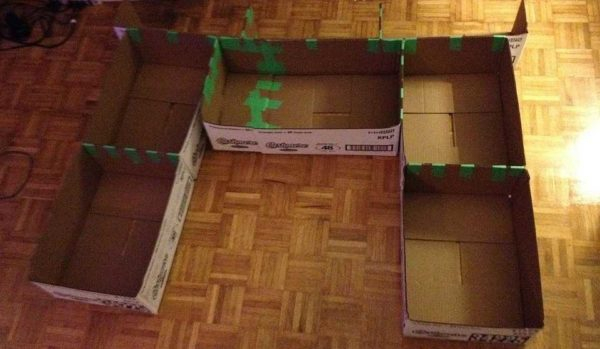 Картонный камин из коробок своими руками