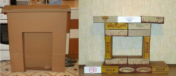 Картонный камин из коробок своими руками