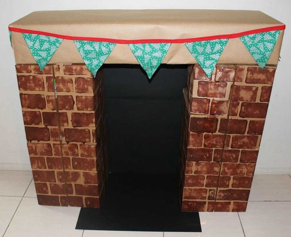 Картонный камин из коробок своими руками