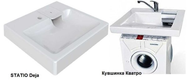 Установка раковины над стиральной машиной