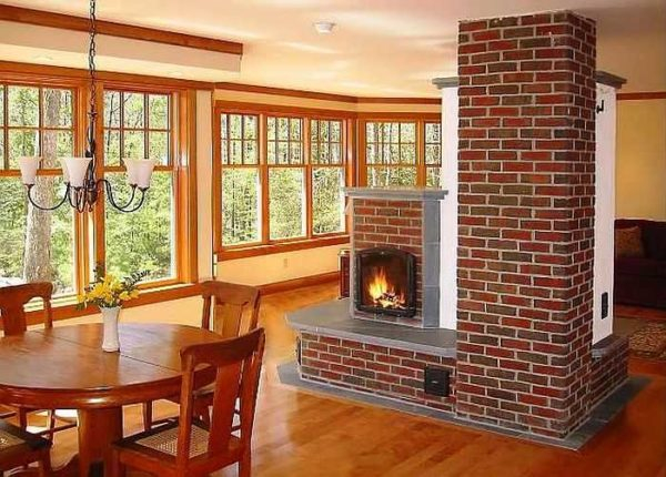 Печь с водяным контуром для отопления дома