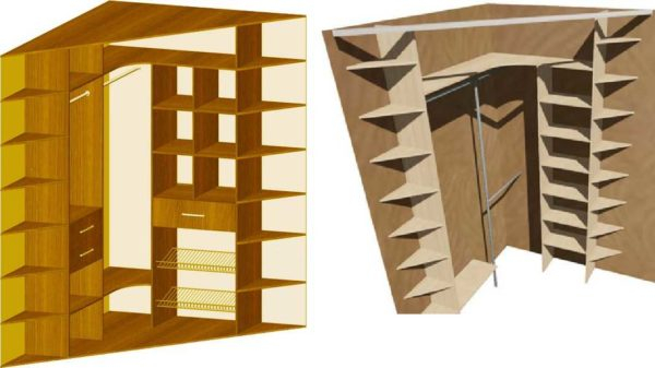 Угловой шкаф купе в гардеробную, спальню, прихожую