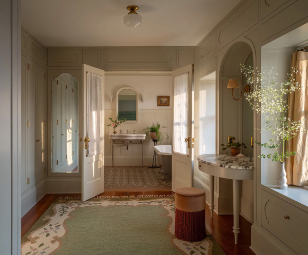 Нежные оттенки зелёного и серого в дизайне красивого дома в Портленде Нежные оттенки зелёного и серого в дизайне красивого дома в Портленде