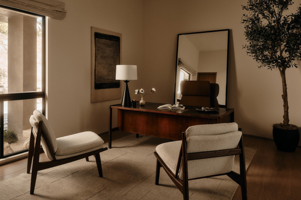 Теплый современный дизайн одноэтажной виллы на холме в Калифорнии Теплый современный дизайн одноэтажной виллы на холме в Калифорнии