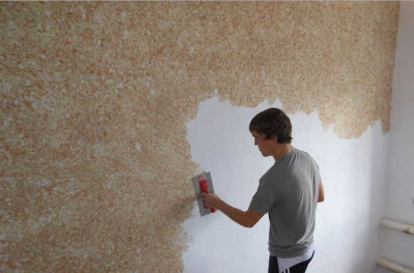 Отделка стен, потолка мокрыми (жидкими) обоями Отделка стен, потолка мокрыми (жидкими) обоями