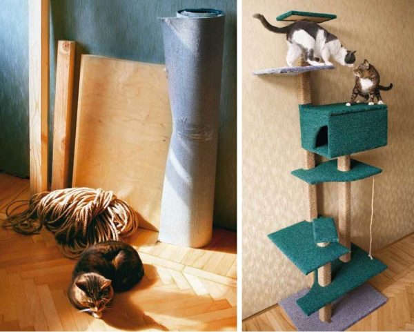 Кошачий домик своими руками