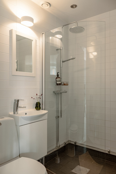 Красивые глубокие оттенки стен в дизайне небольшой двушки в Швеции (44 кв. м)