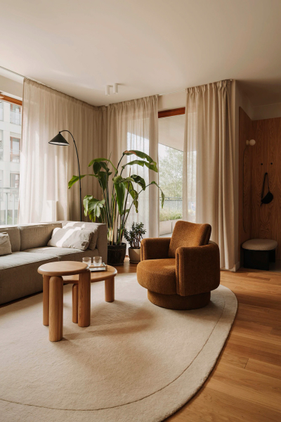 Тёплый современный интерьер для молодой семьи в Варшаве Тёплый современный интерьер для молодой семьи в Варшаве