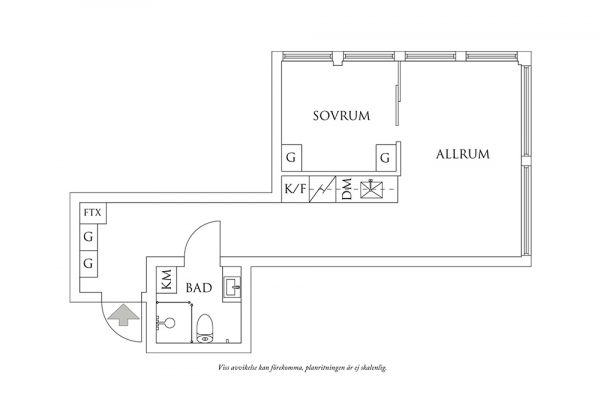 У всех на виду: маленькая квартира со стеклянными стенами в Стокгольме (34 кв. м)