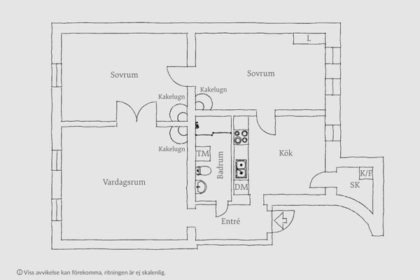 Женственный скандинавский интерьер с розовыми обоями (90 кв. м)