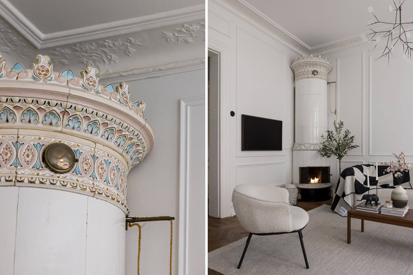 Белая, элегантная, с камином: квартира в Мальмё (75 кв. м) Белая, элегантная, с камином: квартира в Мальмё (75 кв. м)