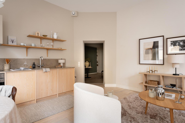 Кремовый интерьер современной скандинавской квартиры (66 кв.м) Кремовый интерьер современной скандинавской квартиры (66 кв.м)