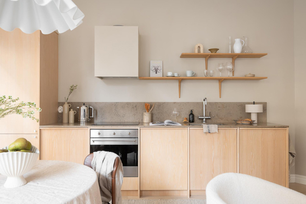 Кремовый интерьер современной скандинавской квартиры (66 кв.м) Кремовый интерьер современной скандинавской квартиры (66 кв.м)