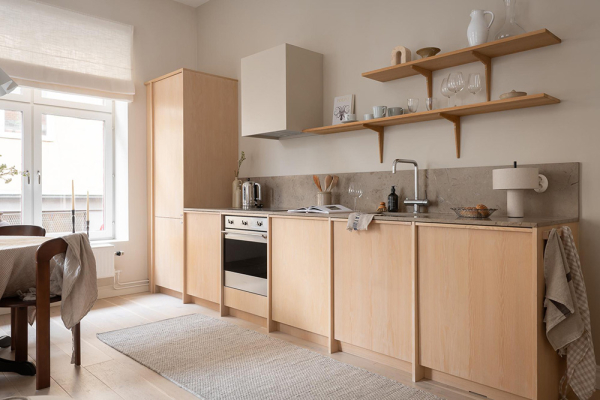 Кремовый интерьер современной скандинавской квартиры (66 кв.м) Кремовый интерьер современной скандинавской квартиры (66 кв.м)