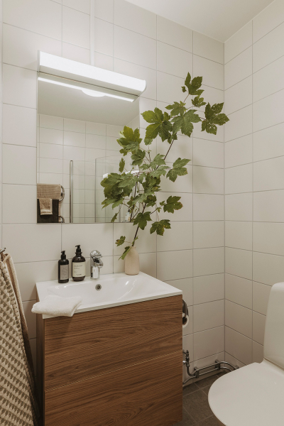 Маленькая квартира в Швеции с удлинённой планировкой и небольшой террасой (38 кв. м)