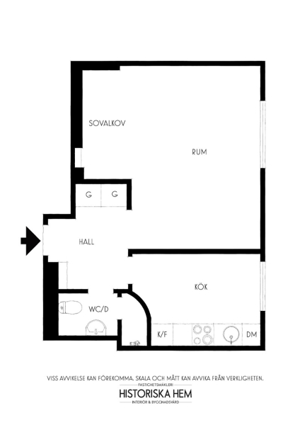 Маленький и нежный интерьер в Стокгольме со спальней за шторкой (33 кв. м) Маленький и нежный интерьер в Стокгольме со спальней за шторкой (33 кв. м)