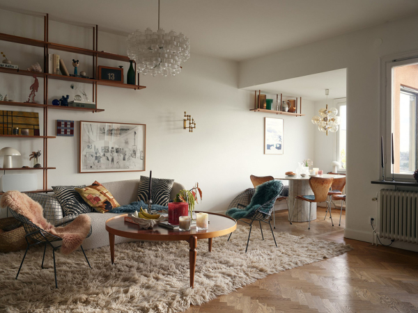 Необычная двухэтажная квартира в Стокгольме с видовой террасой