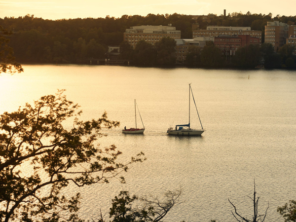 Необычная двухэтажная квартира в Стокгольме с видовой террасой