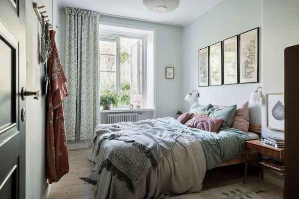 Прекрасная скандинавская квартира с терракотовыми стенами и нотками бохо