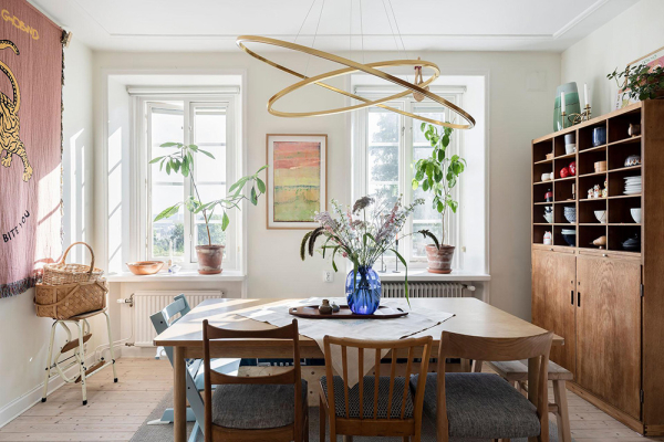 Прекрасная скандинавская квартира с терракотовыми стенами и нотками бохо