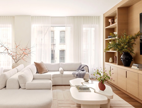 Приятный современный дизайн в молочных тонах: квартира в Нью-Йорке Приятный современный дизайн в молочных тонах: квартира в Нью-Йорке