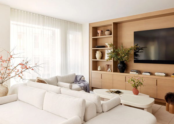 Приятный современный дизайн в молочных тонах: квартира в Нью-Йорке Приятный современный дизайн в молочных тонах: квартира в Нью-Йорке