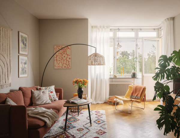 Приятный спокойный интерьер квартиры рядом с озером в Швеции (59 кв. м) Приятный спокойный интерьер квартиры рядом с озером в Швеции (59 кв. м)