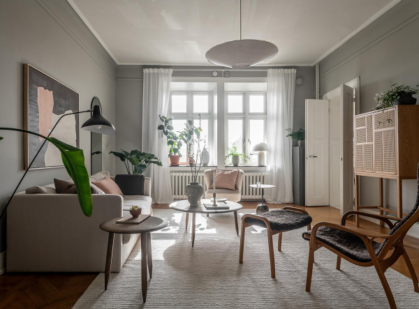 Серая квартира в Гётеборге с маленькой спальней и балконом (65 кв. м) Серая квартира в Гётеборге с маленькой спальней и балконом (65 кв. м)